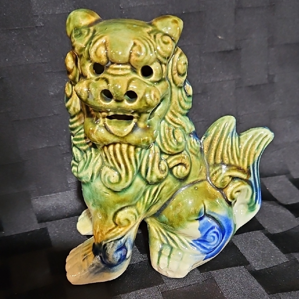 Vtg Okinawan Ceramic Shisa Ryukyu Ceramic Pottery Guardian Lion Foo Dog